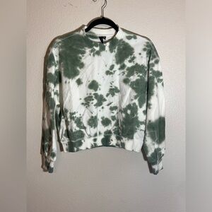 Knot Sisters Green & White Tie-Dye Sweatshirt XS NWT